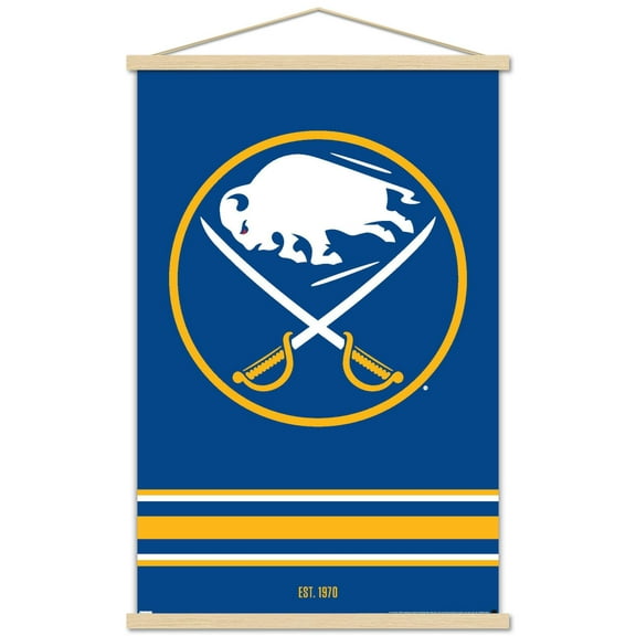 NHL Buffalo Sabres - Logo 21 Wall Poster with Wooden Magnetic Frame, 22.375" x 34"