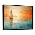 thumbnail image 2 of Designart "Boat modern Coastline II" Boat Floater Framed Wall Decor, 2 of 7