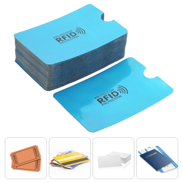 100 Pcs Manchons de Blocage de Cartes en Aluminium, Support de Protection Anti-Vol Portable pour Cartes, Prévention du Démagnétisme, Sécurité des Informations avec Papier d'Aluminium, Matériau PE