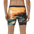 thumbnail image 4 of Xecao Serene Ocean Sunset Print Boxer Briefs for Men's Stretch Moisture-Wicking Underwear, Mid-Rise Classics breathable fabric, 4 of 7