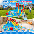 thumbnail image 4 of Neche 222" Giant Large Inflatable Water Slide Bounce House With 750W Blower, Splash Pool, Backyard Water Park for Kids Ages 3-8, Max 500lbs, Indoor & Outdoor Use, 4 of 9