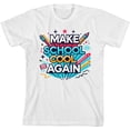 thumbnail image 3 of Make School Cool Again Back To School Adult White Crew Neck Short Sleeve Tee-XL, 3 of 4