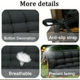 thumbnail image 4 of Outdoor Porch Swing Cushions, 4" thick patio swing cushions 3 Seater for outdoor furniture, Waterproof Bench Replacement Cushion with Ties(Dark gray-63×40in), 4 of 6