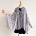 thumbnail image 6 of AHMOMEI Women’s Lace Shawl Wrap, Sheer Open Front Fringed Cover Up, Lightweight Scarf for Evening Dresses Wedding Bridesmaid Party (Gray), 6 of 6