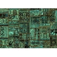 thumbnail image 1 of Ahgly Company Machine Washable Indoor Rectangle Patchwork Turquoise Blue Transitional Area Rugs, 2' x 4', 1 of 4
