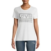 EV1 from Ellen DeGeneres Women’s Glitter Love Flag T-Shirt