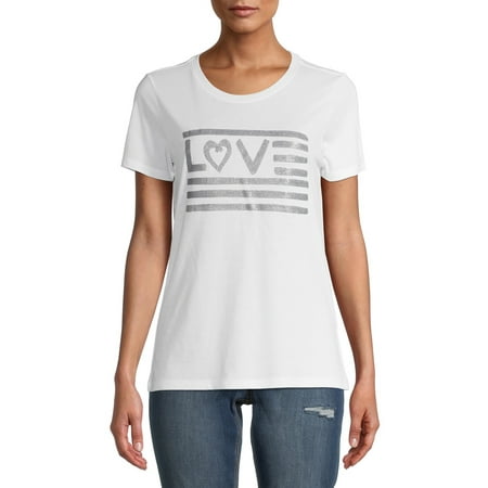 EV1 from Ellen DeGeneres Women’s Glitter Love Flag T-Shirt