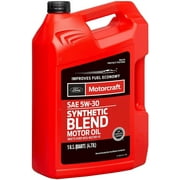 Motorcraft Synthetic Blend Motor Oil, 5W-30 - A premium-quality motor oil specifically developed for Ford Motor Company vehicles, 5 quart jug, sold by each