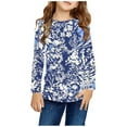 thumbnail image 2 of ZOYOEN Girls Long Sleeve T Shirts- Crewneck Fashion Casual Kids Graphic Tops Multicolor Size 3-4T, 2 of 6