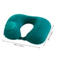 thumbnail image 2 of Pillow Air Cushion Self Inflating Button Travel Neck Inflatable Plane Car Train Portable Soft U Shaped Travel Flocking Fabric, 2 of 6
