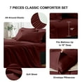 thumbnail image 6 of Flymme Burgundy King Size Comforter Sets 7 Pieces King Bed in a Bag Complete Set Soft Microfiber Quilted Warm Red Bed Set for Women Man Bedroom Decor, 6 of 8