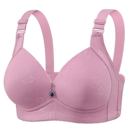 Tao Tao Bras For Women No Underwire Lace Super Gather Bra With Pendant Adjustable Push Up Bra Lift Bras For Sagging Breast Purple 42