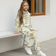 thumbnail image 4 of Uorisanigo Girls Boys Sweatsuit Set Oversized Leaf Print Pullover Hoodies and Athletic Cargo Jogger Sweatpants, Kids Long Sleeve Sweatshirt and Pants Outfits Pack of 2, 4 of 7