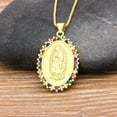 thumbnail image 6 of High Quality Rainbow CZ Stone Virgin Mary Necklaces Pendant 14K Yellow Gold Chain Christian Jewelry Women Christmas Birthday Gift, 6 of 6