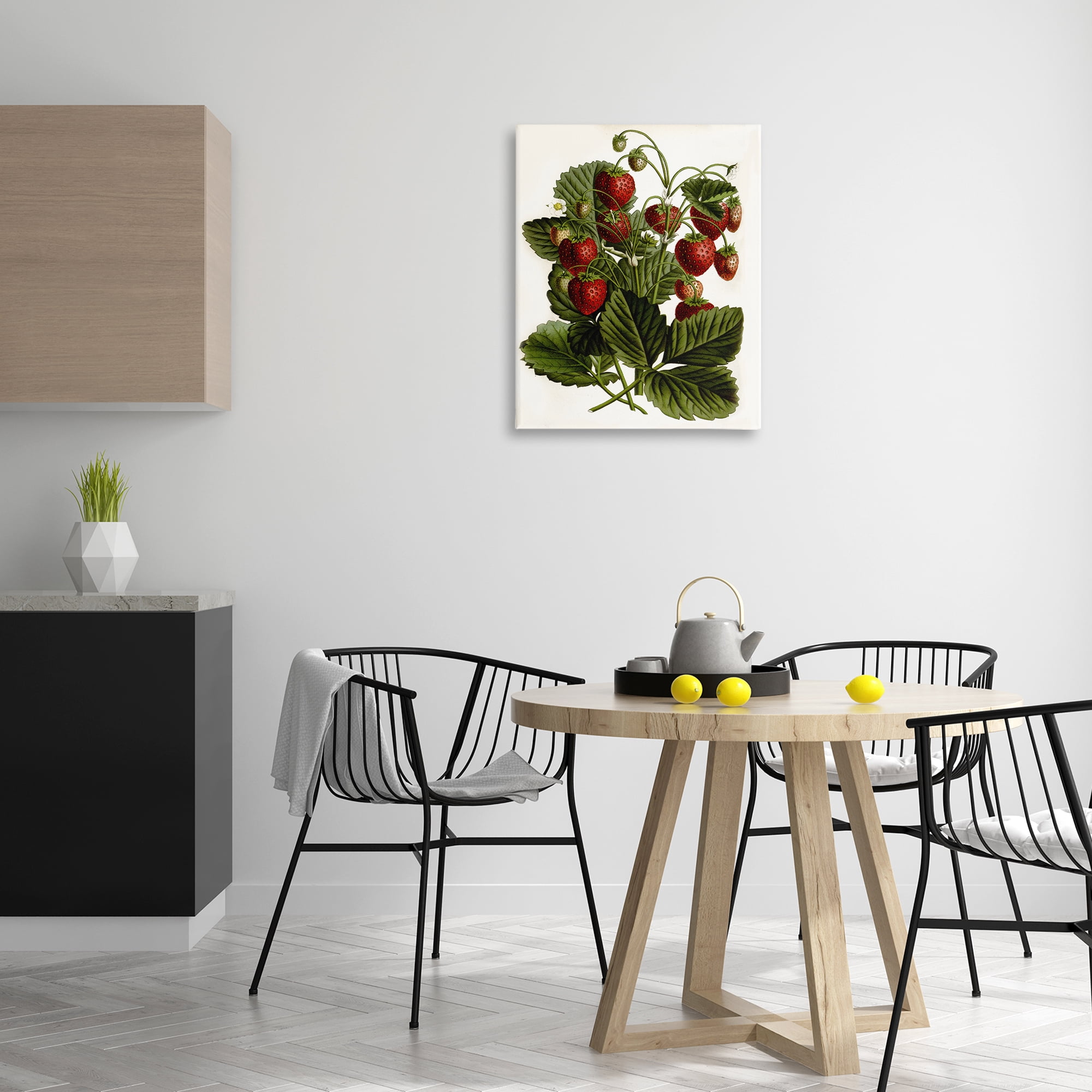 Stupell Industries Strawberry Plant Study Food & Beverage Painting Gallery Wrapped Canvas Art Print Wall Art, 24 x 30