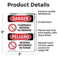 thumbnail image 2 of (2 Pack) Flammable Material No Smoking Bilingual OSHA Danger Sign, 2 of 7
