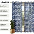 thumbnail image 5 of Vargottam Blue Floral Vines Print Extra Long Sheer Curtains for Double Height Windows & Doors - Set of 2 Panels, 108", Grommet Top, Light Filtering Printed Georgette Drapes, 5 of 9