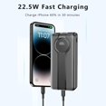 Aioneus Portable Charger Power Bank with Built-in Cables, 10000mAh 20W Fast Battery Pack, Black