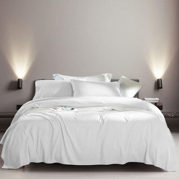 Bed Sheet Set Soft Sheets Fit 18-24 Inch Deep Pocket Mattress Wrinkle-6 Piece (White, Queen)