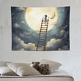 thumbnail image 4 of ONETECH  Moon Stars Wall Tapestry Wall Hanging Outer Space and Galaxy Tapestry Night Sky with White Cloud Home Decor for Room, 4 of 7