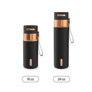 Contigo 16oz AutoSeal Insulated Stainless Steel Water Bottle, Licorice Black/Bronze