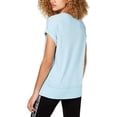 thumbnail image 2 of CALVIN KLEIN Womens Light Blue Short Sleeve V Neck T-Shirt Active Wear Top  Size: L, 2 of 2