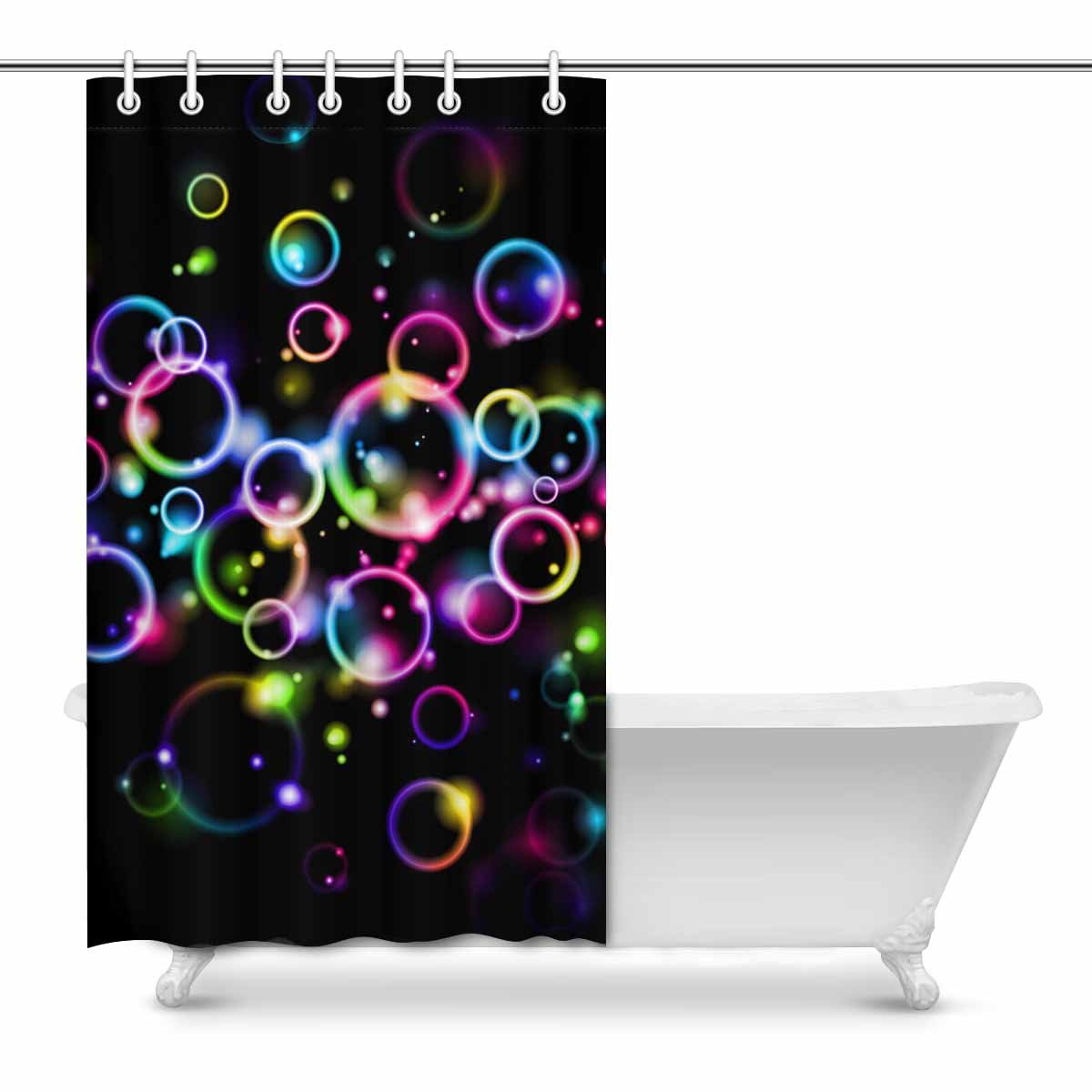 POP Rainbow Bubbles Bathroom Shower Curtain Set 48x72 inch Walmart Canada