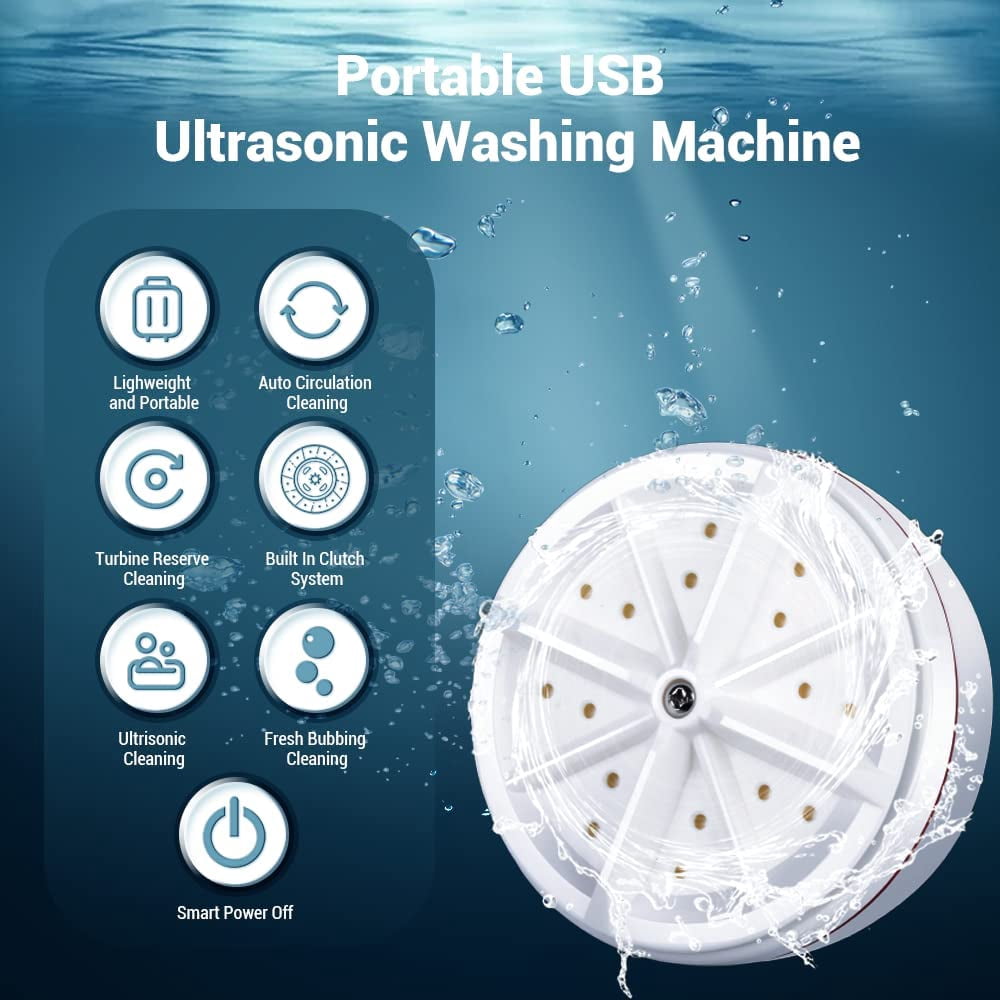 Hoofun Mini Portable Washing Machine with Ultrasonic Cleaning