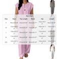 thumbnail image 3 of MXUIKV 2 Piece Sets for Women Summer Loose Fitted Sleeveless V-Neck T-Shirts Straight Leg Trousers(X-Large,White), 3 of 5