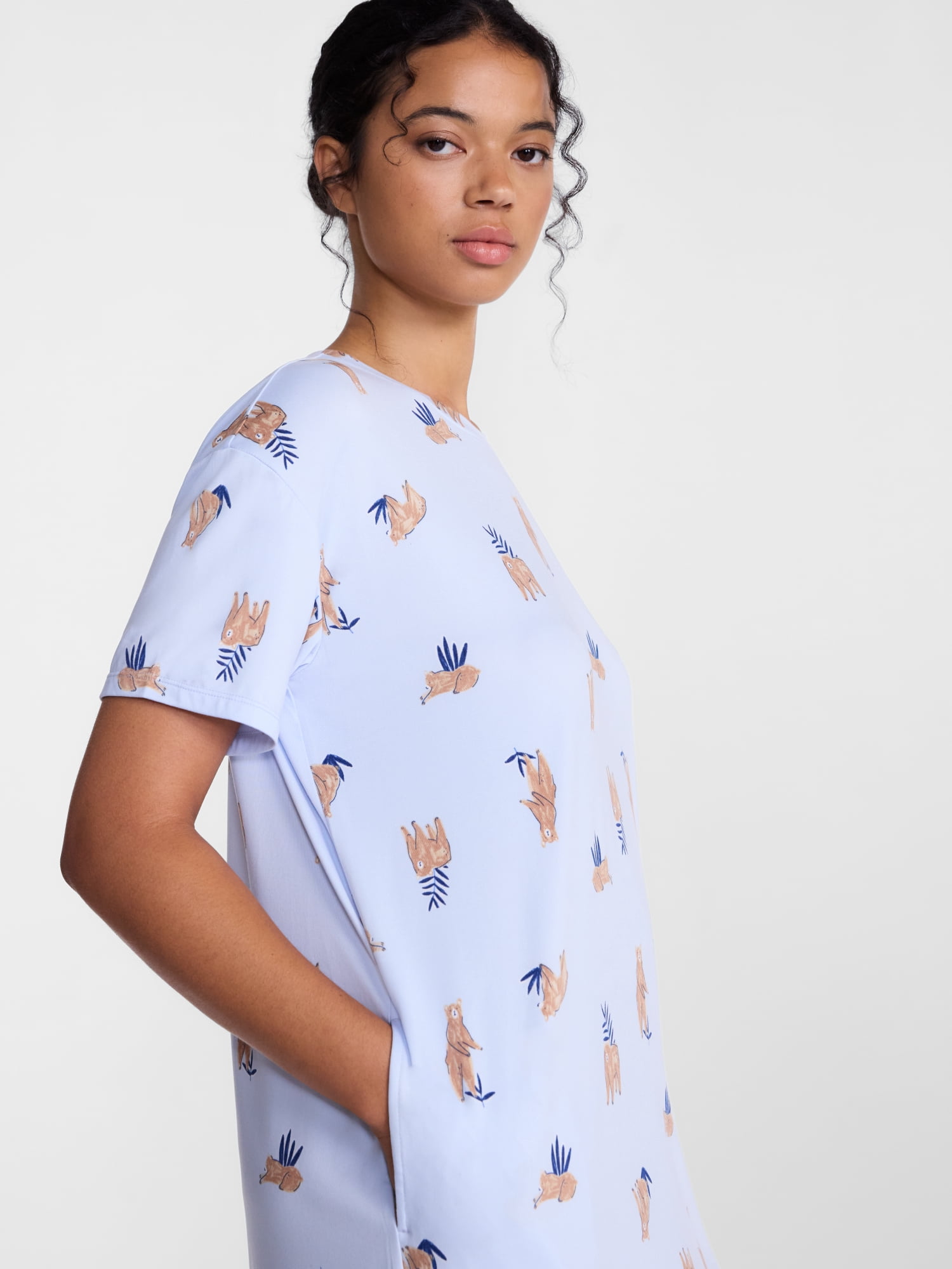 Joyspun Women's Essential Short Sleeve Sleepshirt, Sizes S/M to 2X/3X