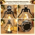 thumbnail image 7 of Vintage Christmas LED Lantern, Silver Hurricane Lamp with Flickering Flameless Candle, Battery Operated Tabletop & Hanging Light for Indoor Christmas Holiday Decor, 7 of 7