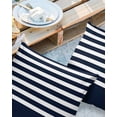 thumbnail image 3 of Outdoor Throw Pillow Cover Marine Nautical Theme Red Anchor Waterproof Cushion Covers 2 Pack Dark Navy Blue and White Stripes Pillow Cases Home Decoration for Patio Garden Couch Sofa, 3 of 7