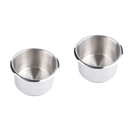 WORGEOUS 2pcs Stainless Steel Cup Holder Simple Practical Refit Cup Holder Self for Motor Homes Car Auto (A0671-03 Pattern)