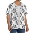 thumbnail image 4 of Xecao offers the Black Squirrel for Men's Casual Short-sleeved Shirt, a button-up collared shirt with a pocket, perfect for beach vacations and yacht travel in the Medium size., 4 of 7