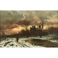 thumbnail image 2 of Ernesto Strigelly 24x17 Gold Ornate Framed and Double Matted Museum Art Print Titled - Winter Twilight in the Rhine Valley, 2 of 4