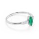 thumbnail image 4 of JeenMata Anillo de Compromiso Exclusivo con Pavé de Siete Piedras de Esmeralda y Moissanita de Corte Marquesa de 0,5 TCW de Norte a Sur en Baño de Oro Blanco de 18 K sobre Plata, 4 of 6