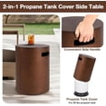 thumbnail image 3 of Propane Tank Cover Table 16"x16"x20"H Round Propane Tank Storage Hideaway Box for Gas Fire Pits, Brown Concrete Gas Tank Holder Outdoor Side Table for 20 Pound Gas Tank, 3 of 12