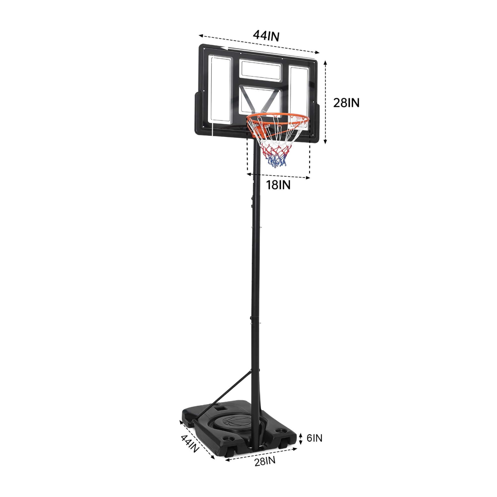 Luku Basketball Hoop, Adjustable Outdoor Basketball Hoop, 4-10FT Portable Basketball Goal System with Enlarged Base and PC Backboard for Adult in Backyard/Driveway