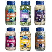 Litehouse Freeze-Dried Herb Pantry Staple 6-Pack (Garlic, Jalapeno, Spring Onion, Ginger, Red Onion, and Poultry Herb Blend)