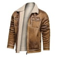 thumbnail image 1 of Awdenio Men's Autumn And Winter Solid Color Lapel Jacket Plus Velvet Warm Casual Loose Jacket, 1 of 8