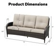thumbnail image 5 of Meetleisure 3-Seat Outdoor Sofa, Couch Patio Sofa with Deep Seating and Thick Cushions, Beige, 5 of 7