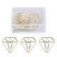 thumbnail image 1 of 100 clips de papel metálicos, proceso de galvanoplastia dorada, clips de papel antioxidantes, antideslizantes con caja de almacenamiento para trabajadores con diamantes, 1 of 5