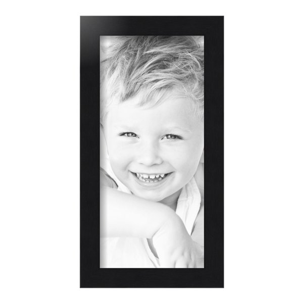 ArtToFrames 7x15 inch Black Steel Picture Frame, Black MDF Poster Frame (4639)