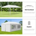 thumbnail image 5 of HomGarden 10x20FT Outdoor Gazebo Canopy Wedding Party Tent  W/ 6 Removable Walls, 10' W, White, 5 of 11