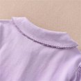 thumbnail image 7 of BXJX Girls Cotton T-shirts, Casual School Peter Pan Collar Short Sleeve Kids Tees with Ruffle Purple Size 2-3 T, 7 of 7