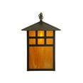 thumbnail image 3 of Meyda 141245 13.5 in. Seneca Window Pane Curved Arm Wall Sconce, Ha Smooth & Sandblasted Inside, 3 of 4