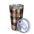 thumbnail image 2 of 16oz Tumblers Orange and Black Plaid Christmas Snowflake Pattern Stainless Steel Vacuum Insulated Double Wall Travel Tumbler Cups Mug with Lid and Straw,Cleaning Brush for Coffee,Tea, 2 of 4