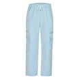 thumbnail image 4 of Tdoqot Mens Cargo Pants- Casual Baggy Stretch Straight Leg Work Pants Sky Blue Size 32, 4 of 7