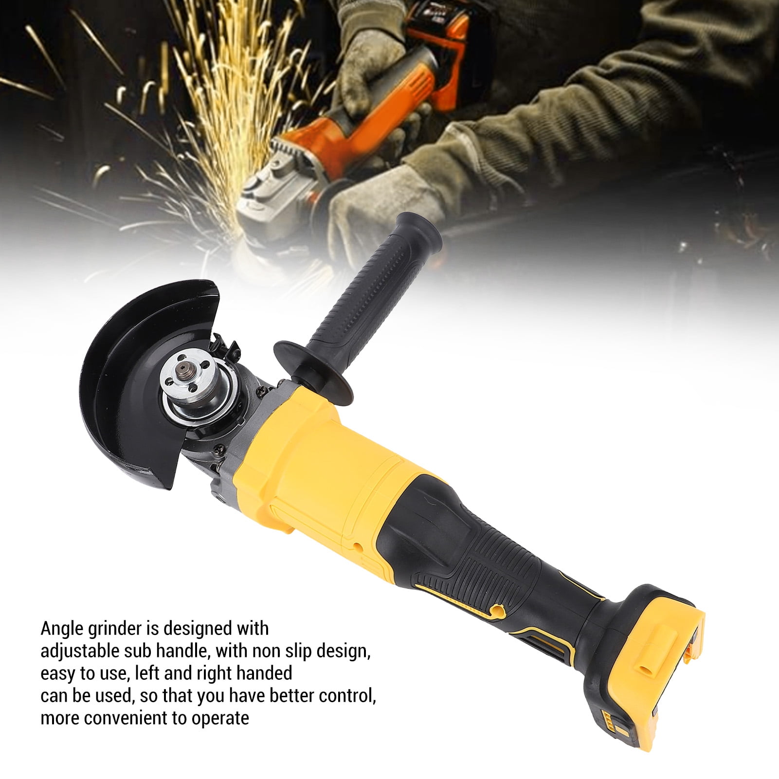 Suodoka Cordless Angle Grinder 20V 6600RPM Brushless Electric 4 Speed Metal Cutting Polishing Tool