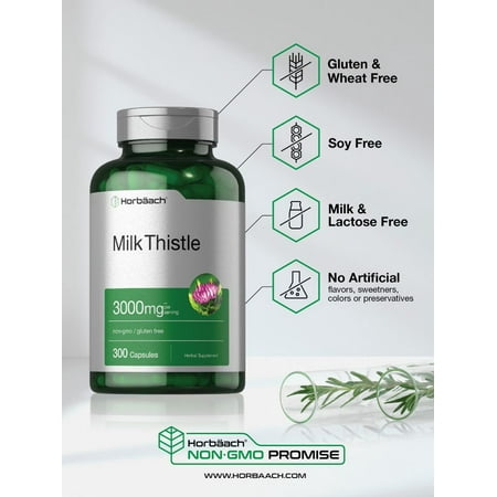 Milk Thistle Extract | 3000mg | 300 Capsules | by Horbaach